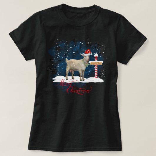 Goat Lovers Kerstmis Noordpool T-shirt (Design voorkant)