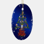 GOAT LOVERS Merry kerstgeit tree Keramisch Ornament (Rechts)