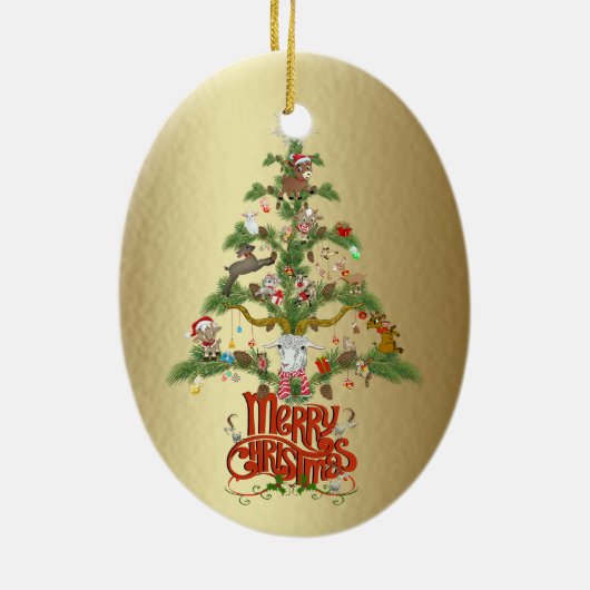 GOAT LOVERS Merry kerstgeit tree Keramisch Ornament (Achterkant)