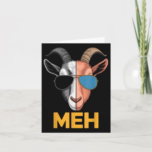 Goat Meh Funny Goat Lover Farmer Gift Kaart (Voorkant)