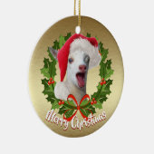 GOAT Nigerian Dwarf Kind Santa Hat Kerstmis Keramisch Ornament (Rechts)