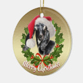 GOAT Nubian Kind Santa Hat kerstversiering Keramisch Ornament (Links)