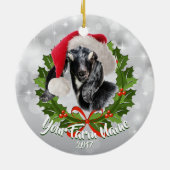 GOAT Nubian Kind Santa Hat kerstversiering Keramisch Ornament (Achterkant)