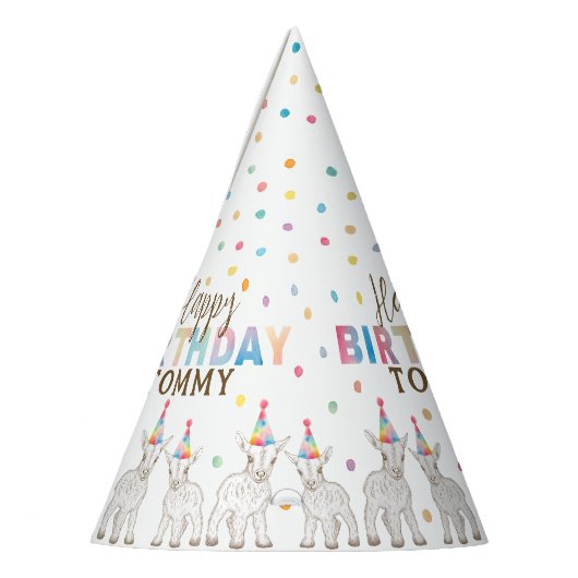 Goat Petting Zoo Verjaardagsfeest Pet voor kindere Feesthoedjes (Links)