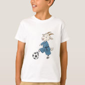 Goat playing soccer in karate kimono t-shirt (Voorkant)