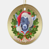 GOAT Pygmy Kind Santa Hat kerstversiering Keramisch Ornament (Links)
