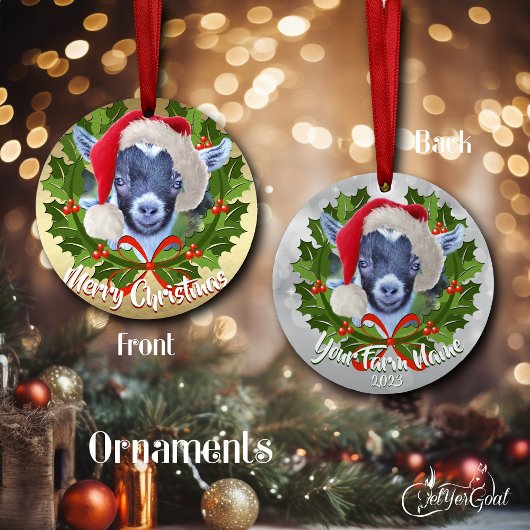 GOAT Pygmy Kind Santa Hat kerstversiering Keramisch Ornament