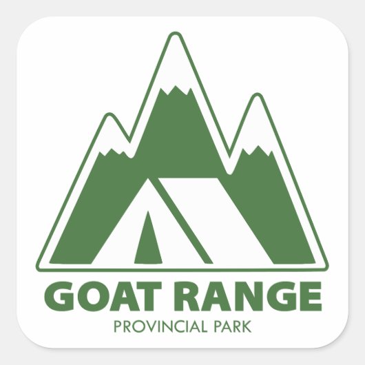 Goat Range Provincial Park-bergen Kamperen Vierkante Sticker (Voorkant)