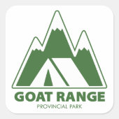 Goat Range Provincial Park Mountains Camping Vierkante Sticker (Voorkant)