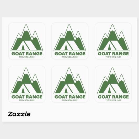 Goat Range Provincial Park Mountains Camping Vierkante Sticker (Vel)
