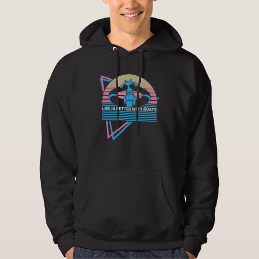 Goat Retro Whatever Floats Your Goat Hoodie (Voorkant)