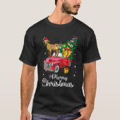 Goat Rides Red Truck Kerstmis Pajama T-shirt (Voorkant)