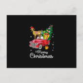 Goat Rides Red Truck Kerstmis Pajama Uitnodiging Briefkaart (Voorkant)