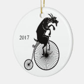 Goat Riding a  Penny Farthing Bike Keramisch Ornament (Links)