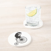 Goat Riding a  Penny Farthing Bike Zandsteen Onderzetter (Zijkant)