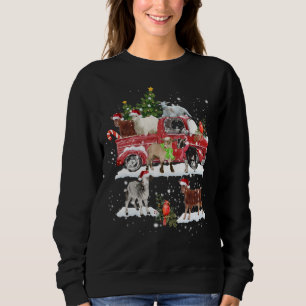 Goat Riding Red Truck Merry kerst Farmer Trui