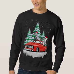 Goat Riding Red Truck Xmas Vrolijk kerstfeest Trui