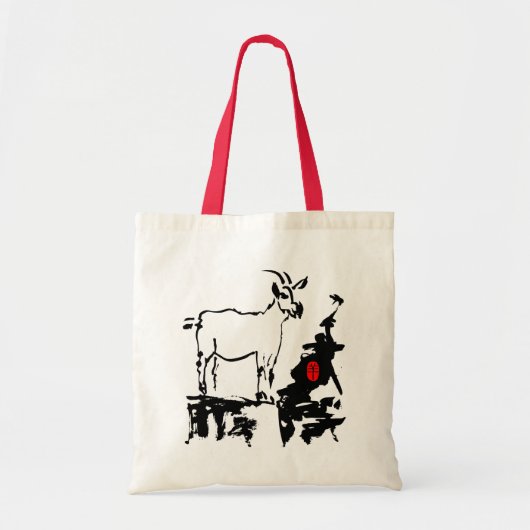 Goat rocks Vietnamese Chinees Jaar Zodiac Canvas t Tote Bag (Voorkant)
