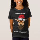 Goat Santa Hat Christmas Pyjama Funny Boerderij An T-shirt (Voorkant)