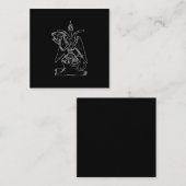 Goat Satan Black Magic Lucifer Occult Gift Vierkante Visitekaartje (Voorkant / Achterkant)