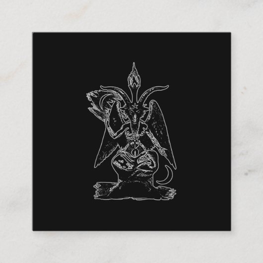 Goat Satan Black Magic Lucifer Occult Gift Vierkante Visitekaartje (Voorkant)