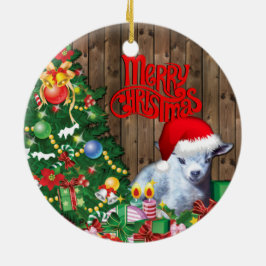 GOAT Schattig Pygmy Goat Baby kerst Keramisch Ornament