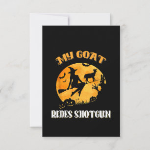Goat Shotgun Scary Halloween Bedankkaart