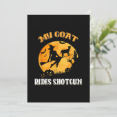 Goat Shotgun Scary Halloween Feestdagenkaart (Staand voorkant)