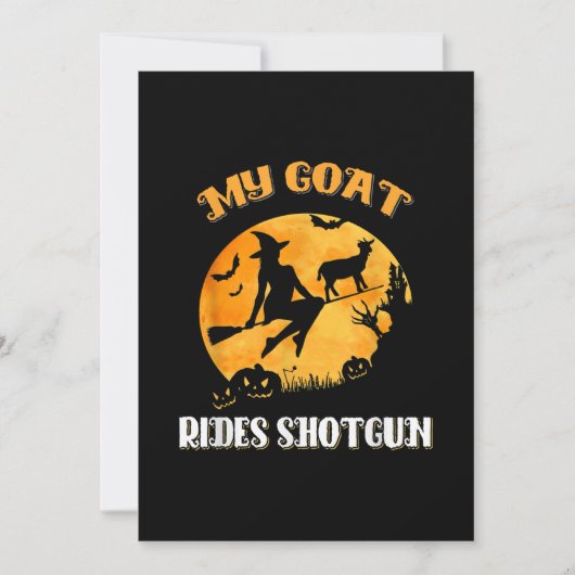Goat Shotgun Scary Halloween Save The Date (Voorkant)