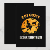 Goat Shotgun Scary Halloween Save The Date (Voorkant / Achterkant)