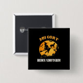 Goat Shotgun Scary Halloween Vierkante Button 5,1 Cm (Voorkant /achterkant)