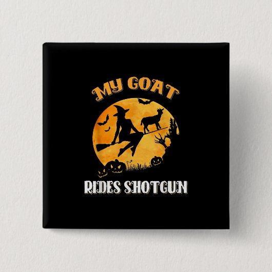 Goat Shotgun Scary Halloween Vierkante Button 5,1 Cm (Voorkant)