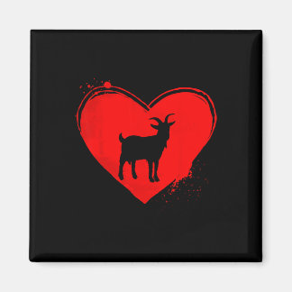 Goat Silhouette Heart Shape Valentine Goat Lovers  Magneet