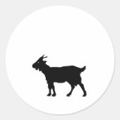 Goat Silhouette Ronde Sticker (Voorkant)