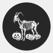 Goat Skeleton Verjaardag Halloween Mannen Vrouwen  Ronde Sticker (Voorkant)