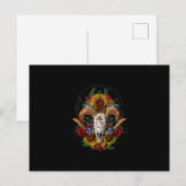 Goat Skull Psychedelic Sunflower Aankondigingskaart (Voorkant / Achterkant)