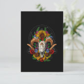 Goat Skull Psychedelic Sunflower Bedankkaart (Staand voorkant)