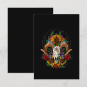 Goat Skull Psychedelic Sunflower Bedankkaart (Voorkant / Achterkant)
