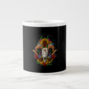 Goat Skull Psychedelic Sunflower Grote Koffiekop