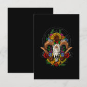 Goat Skull Psychedelic Sunflower Informatiekaartje (Voorkant / Achterkant)