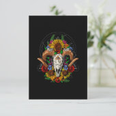 Goat Skull Psychedelic Sunflower Informatiekaartje (Staand voorkant)