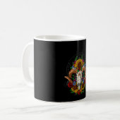Goat Skull Psychedelic Sunflower Koffiemok (Voorkant links)