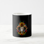 Goat Skull Psychedelic Sunflower Koffiemok (Center)