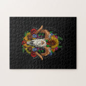 Goat Skull Psychedelic Sunflower Legpuzzel (Horizontaal)