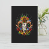 Goat Skull Psychedelic Sunflower Save The Date (Staand voorkant)