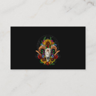 Goat Skull Psychedelic Sunflower Visitekaartje