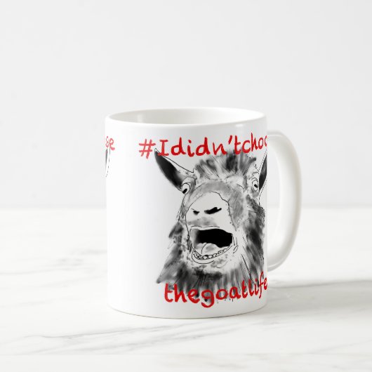 Goat Slogan Funny Screaming Boerderij Animal Art Q Koffiemok (Voorkant rechts)