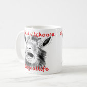 Goat Slogan Funny Screaming Boerderij Animal Art Q Koffiemok (Voorkant links)