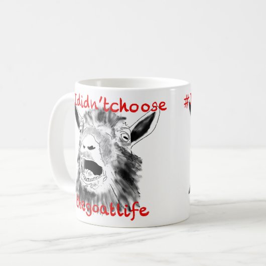 Goat Slogan Funny Screaming Boerderij Animal Art Q Koffiemok (Voorkant links)