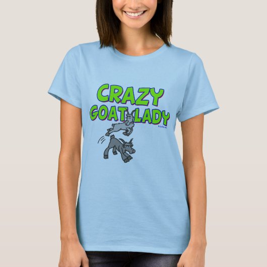Goat T-shirt Crazy Goat Lady 5 (Voorkant)